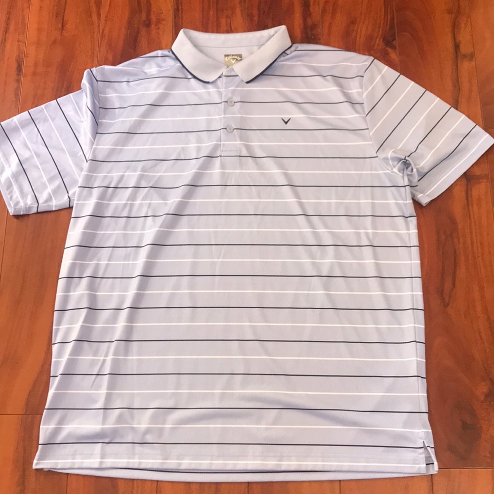 Callaway Blue Stripe Polo Golf Shirt Men’s XL